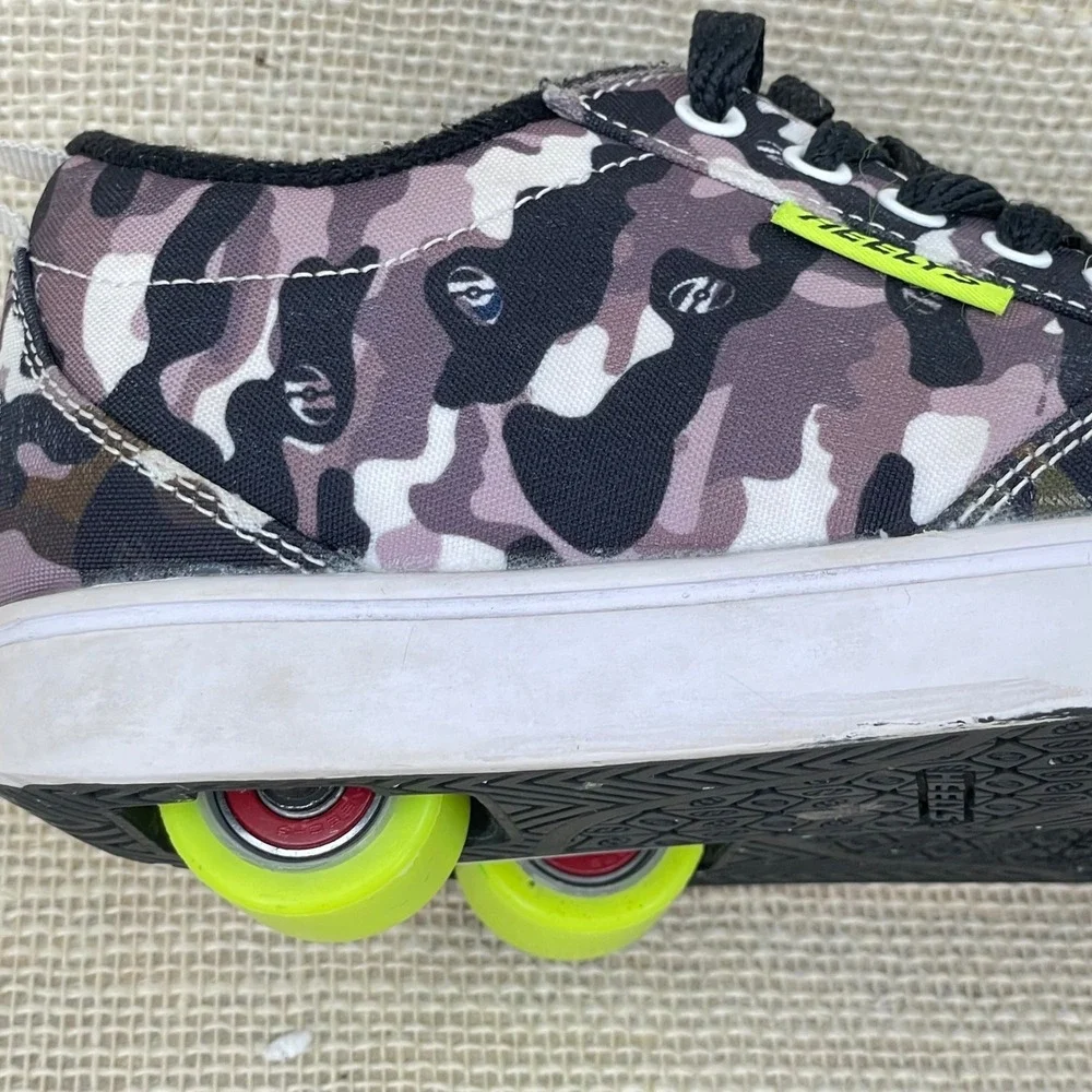 Heelys‎ Pro 20 Prints Camo Skate Shoes Kids Youth 2 Green Purple HE100981 Wheels